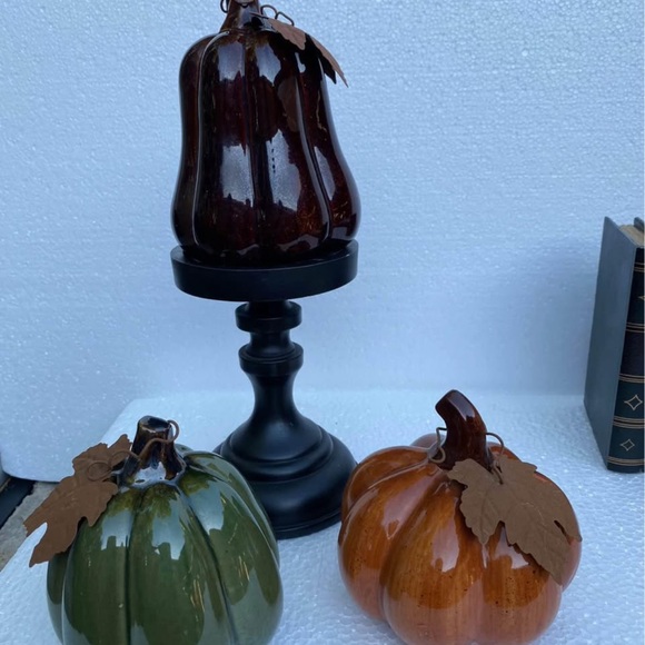 Celebrating Home Fall Accent Ceramic Pumpkin Shaped - Picture 7 of 8